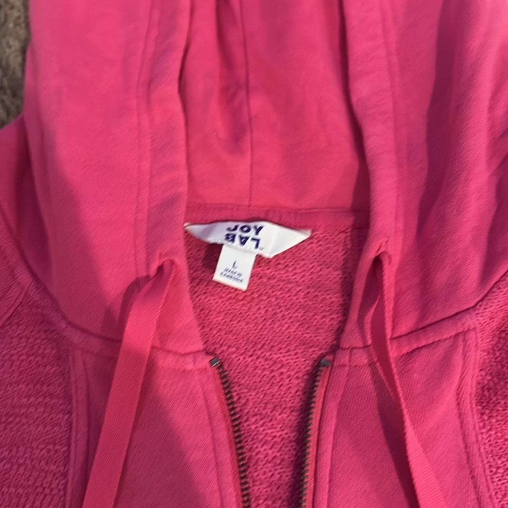 Vibrant Pink Hoodie with Zip Closure - Picture 3 of 5
